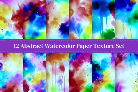 Abstract Watercolor Texture Paper Set
