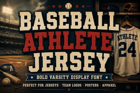 Baseball Athlete Jersey: Bold Varsity Font Guide