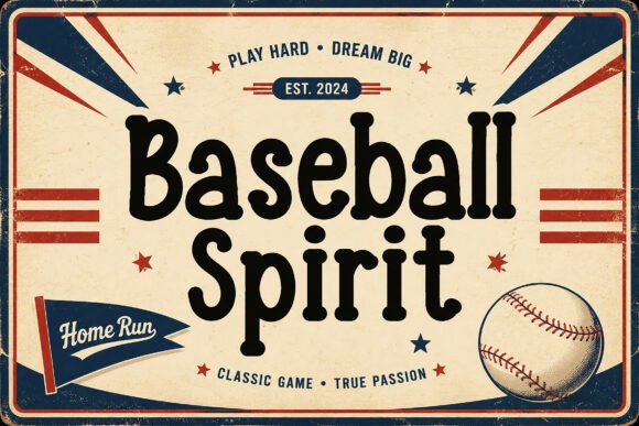 Baseball Spirit: Leveraging Vintage Sports Typography for Modern Design Projects