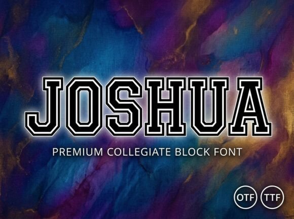 Channeling Team Spirit and Tradition with Joshua: The Premium Collegiate Block Font