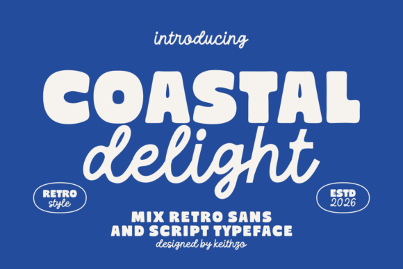 Coastal Delight: Retro Typography for Modern Design
