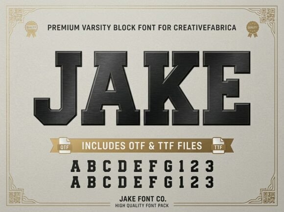 Jake: Strategic Application of Varsity Block Typography in Brand Identity