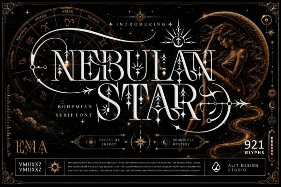 Nebulan Star Typeface: Integrating Celestial Aesthetics into Modern Brand Identity
