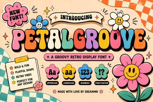 Petal Groove: A Playful Retro Font for Modern Design